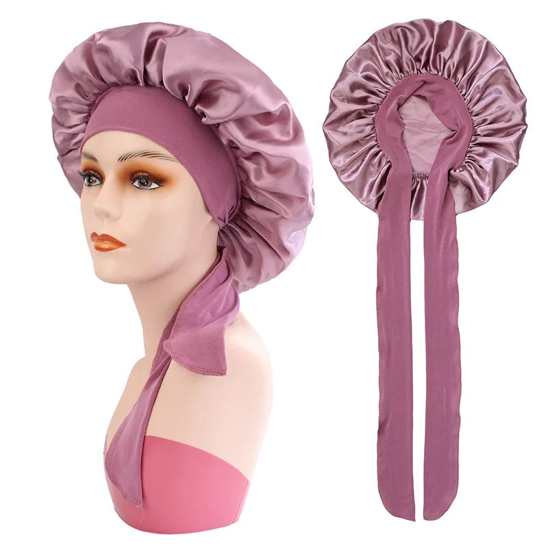 Women's Elastic Sleeping Hat – Solid Color Hair Care Cap Sleeping Hair Cap Babs 1PCS 1