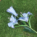 3-Head Real Touch Lily Artificial Flower Branch | European Retro Artificial Flower Branch Babs Deep Blue