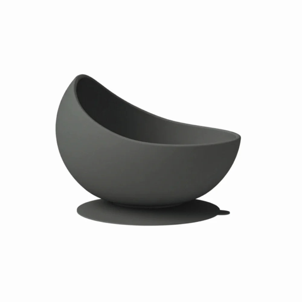 Elevated Slow Feeder Cat Bowl – Non-Slip Silicone Suction Cup Slow Feeder Cat Bowl Babs Grey Model B