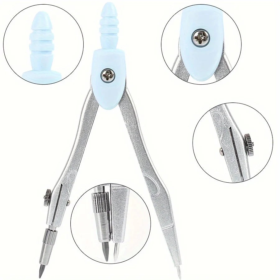 9-Piece Student Drawing Tool Set – Compass, Ruler & Protractor Geometry Drawing Set Babs