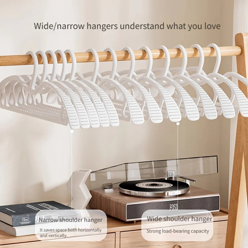 10-Pack Wide Shoulder Non-Slip Clothes Hangers | Space Saving Clothes Hangers Babs