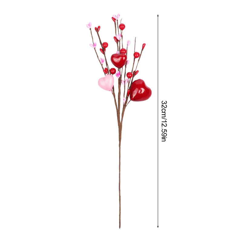 Artificial Heart Berry Picks Flower Stems – Wedding & Home Décor Artificial Floral Picks Babs A 1pcs