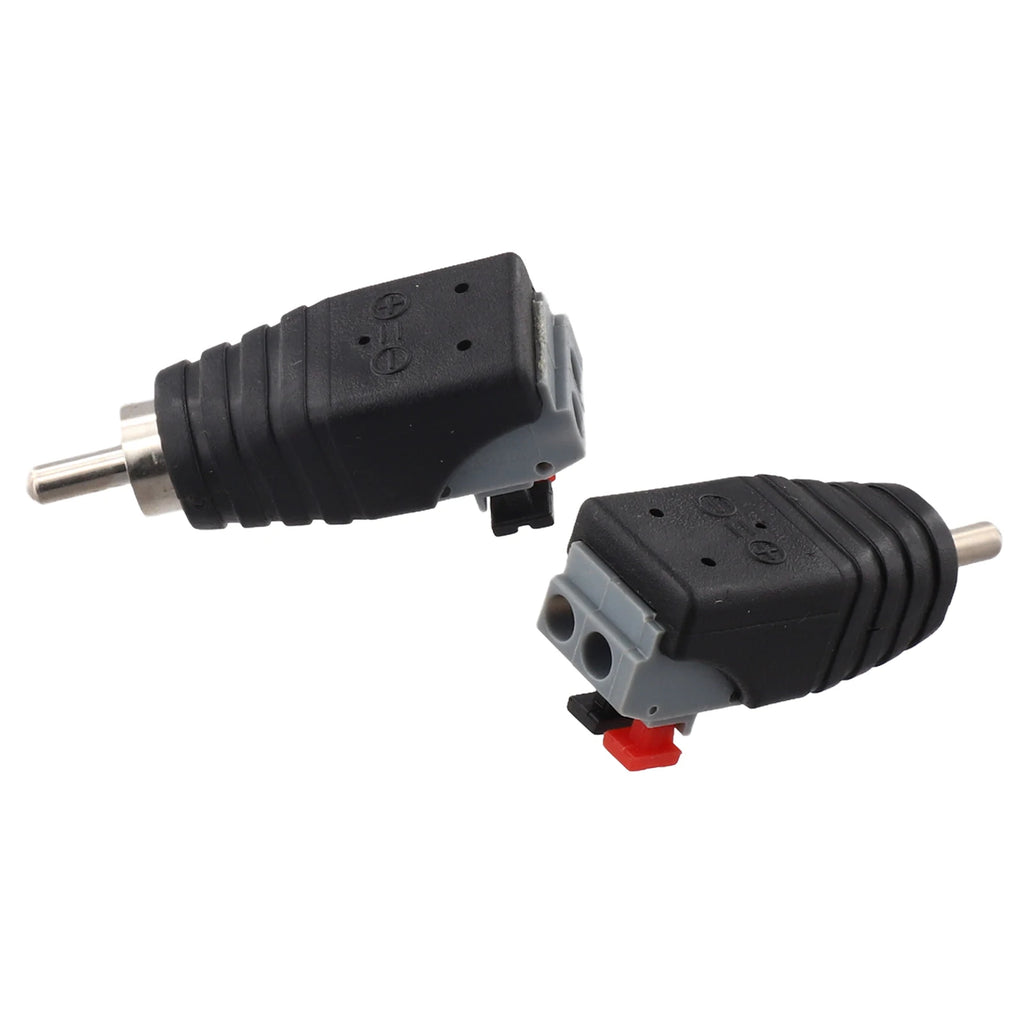2PCS RCA Male Connector Adapter | Speaker Wire to Audio Jack RCA Cable Adapter Babs