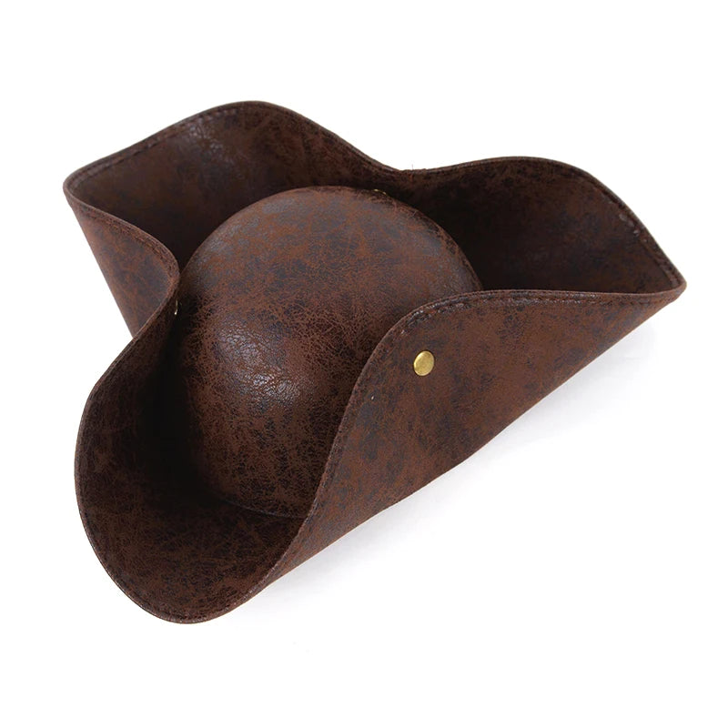 Faux Leather Pirate Captain Hat – Adult & Kids Costume Accessory Costume Hat Babs