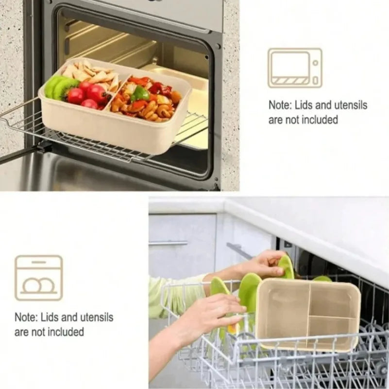 Adult Bento Box Set – 3 Compartments, Microwave Safe + Utensils Bento Lunch Box Set Babs