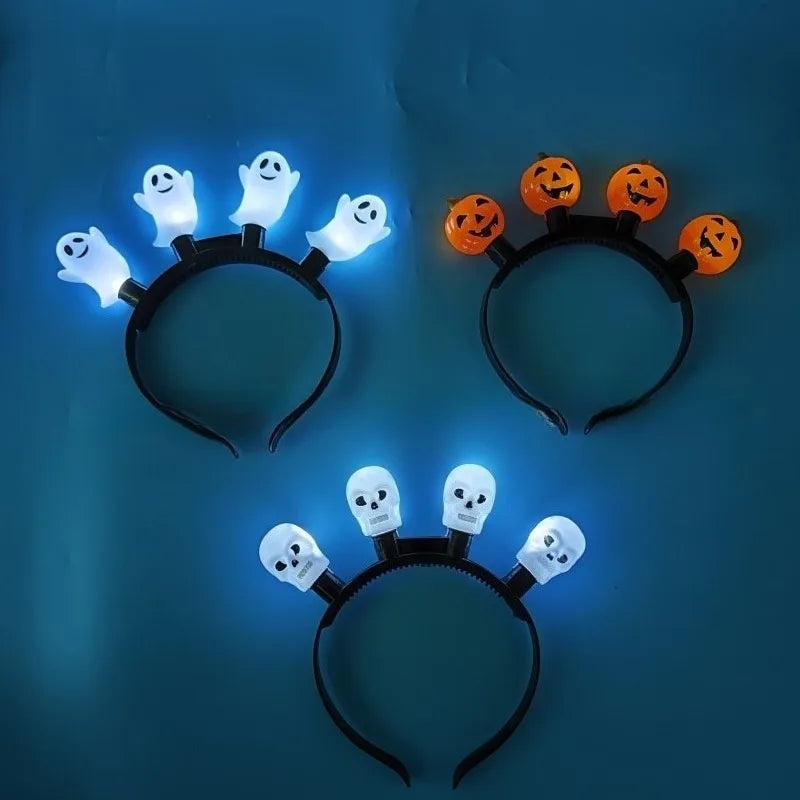 LED Halloween Headband – Glowing Pumpkin Skull Eyeball Costume LED Costume Headband Babs