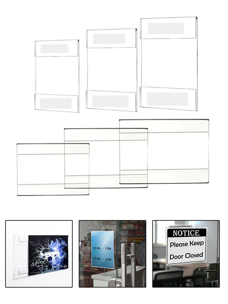 No-Punch Acrylic Wall Frame & Price Tag Display Holder Acrylic Display Frame Babs
