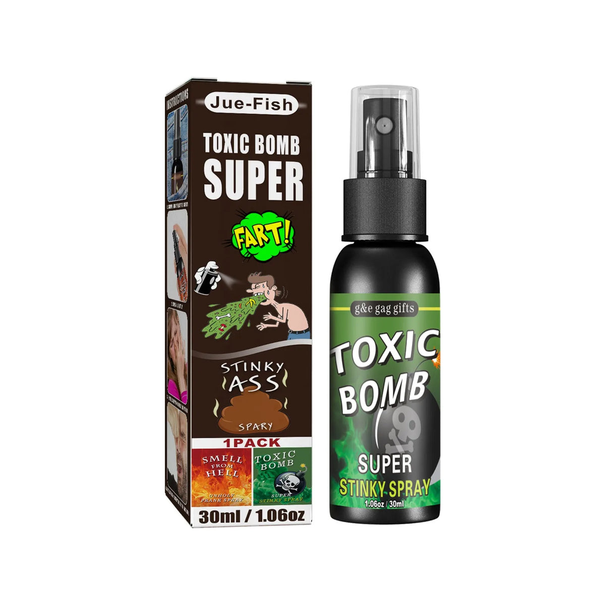 30ml Fart Prank Spray – Stink Bomb Novelty Gag Joke Toy Novelty Prank Spray Babs C-1PC OneSize