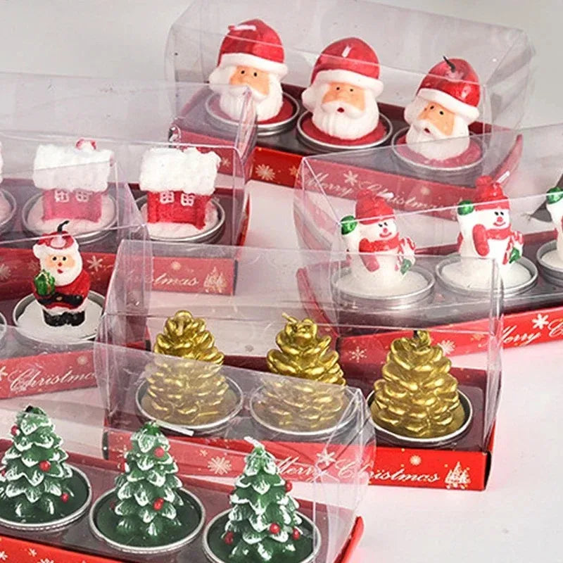 Christmas Santa & Snowman Decorative Candle Set – 3 Pcs Decorative Candle Set Babs