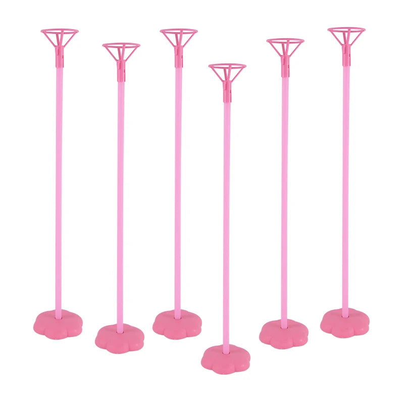 6-Piece Balloon Stand Base Column Holder for Parties Balloon Column Stand Babs pink