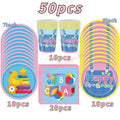 Kids Birthday Party Tableware Set – Cartoon Teacher Theme Party Tableware Set Babs 50pcs