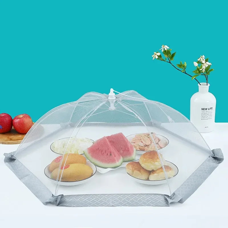 Foldable Mesh Food Cover – Anti-Fly Net Umbrella for Table & Picnic Mesh Food Cover Babs Grey 80cm