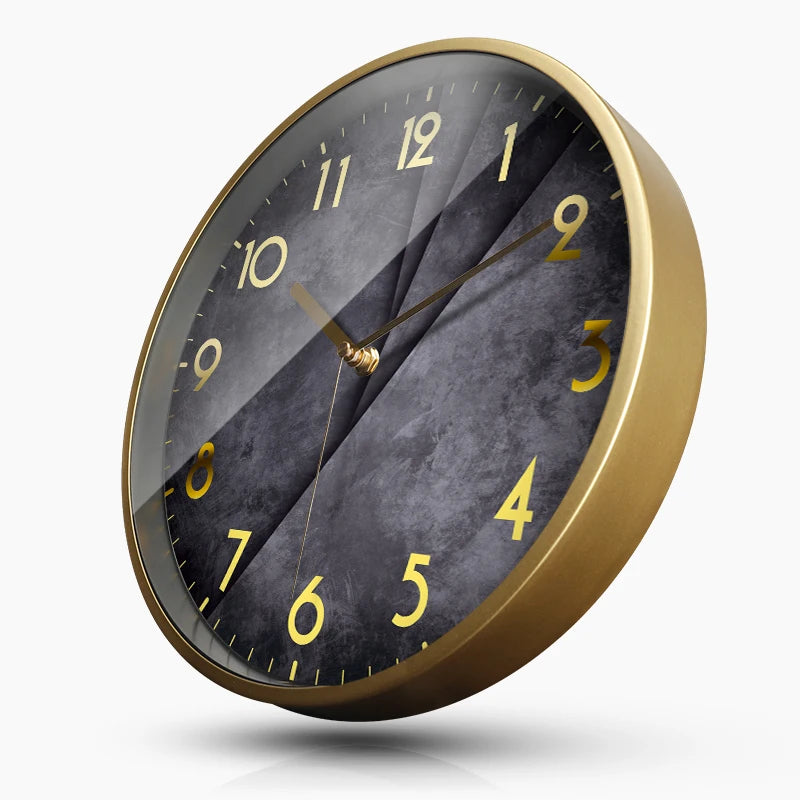 Black Metal Wall Clock 12" Silent Quartz – Nordic Modern Decor Wall Clock Babs