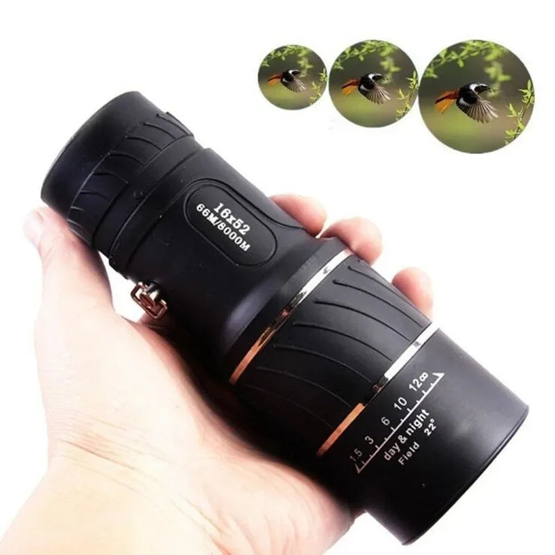 16x52 High-Power Monocular Telescope – Outdoor Spotting Scope Monocular Telescope Babs black