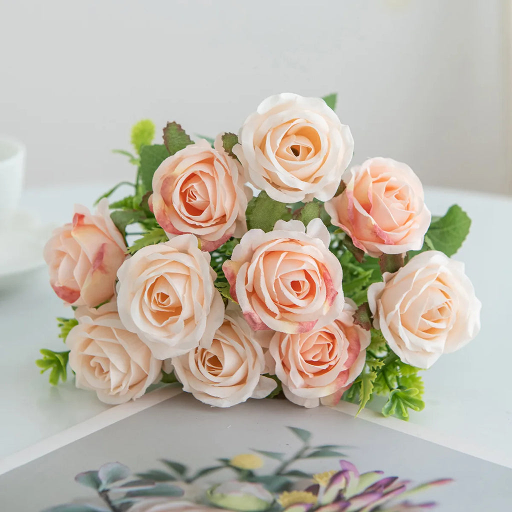 Artificial Silk Rose Bouquet for Wedding & Home Décor Artificial Silk Flowers Babs Champagne 2 pcs