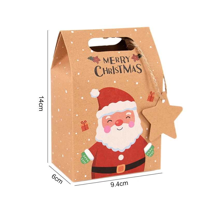 Christmas Kraft Paper Candy Gift Boxes with Tags – 6/12/24 Pcs Holiday Gift Boxes Babs