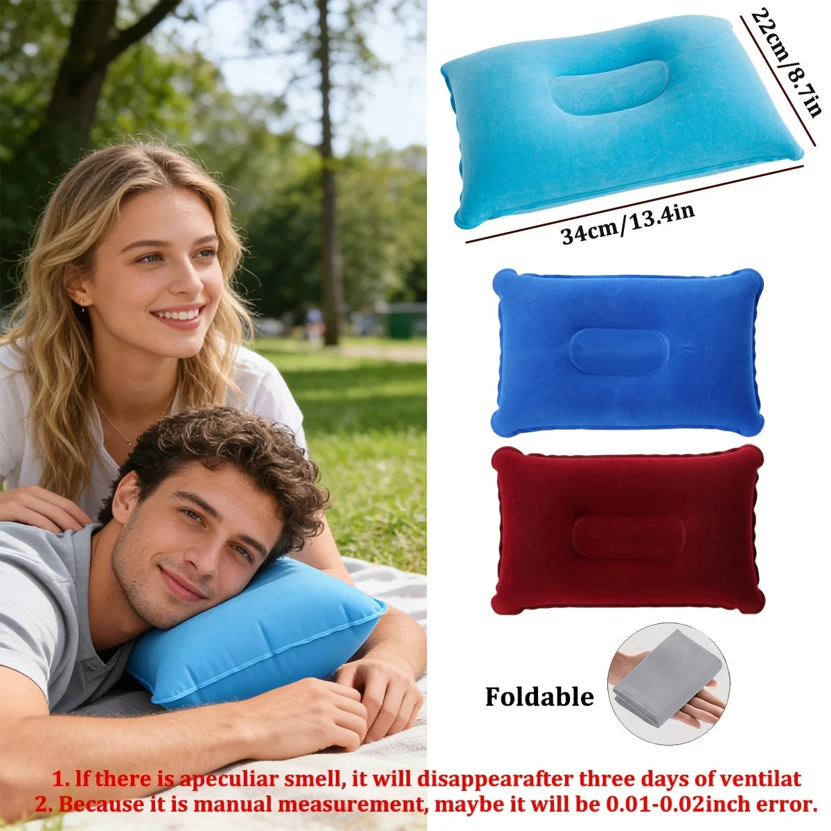 2-Pack Inflatable Travel Pillows – Neck & Lumbar Support Inflatable Travel Pillow Babs