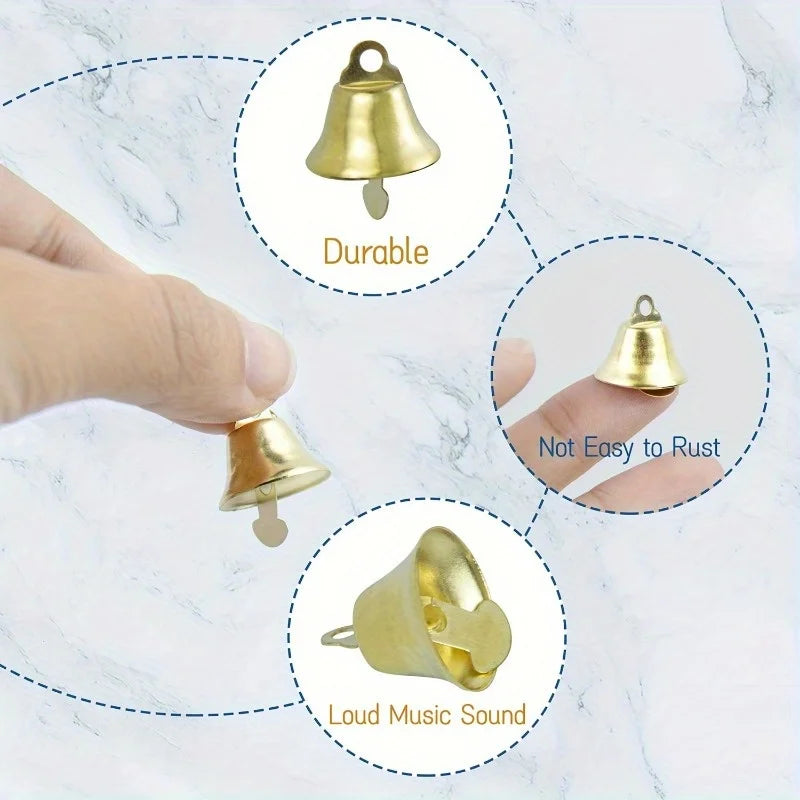 20pcs Mini Golden Jingle Bells – Christmas, Wedding & Dog Collar Craft Bell Charms Babs