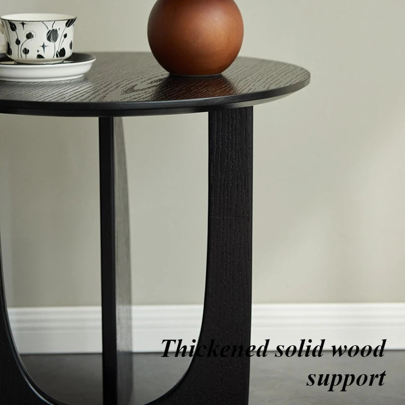 Round Solid Wood Coffee Table | Modern Minimalist Side Table Round Coffee Table Babs