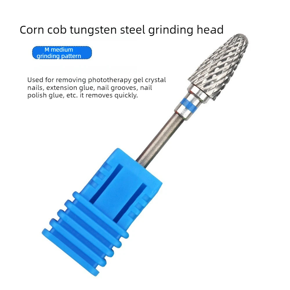 Tungsten Carbide Corn Cone Nail Drill Bit | Diamond Burr Nail Drill Bit Babs Blue-M Medium