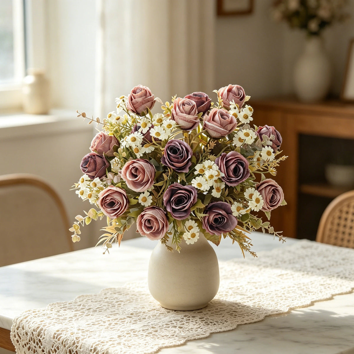 Silk Rose Artificial Flowers for Wedding, Home & Table Décor Artificial Silk Flowers Babs