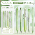 5-Pack Retractable Gel Pens 0.5mm Black Ink Korean Style Retractable Gel Pen Babs 2 Green
