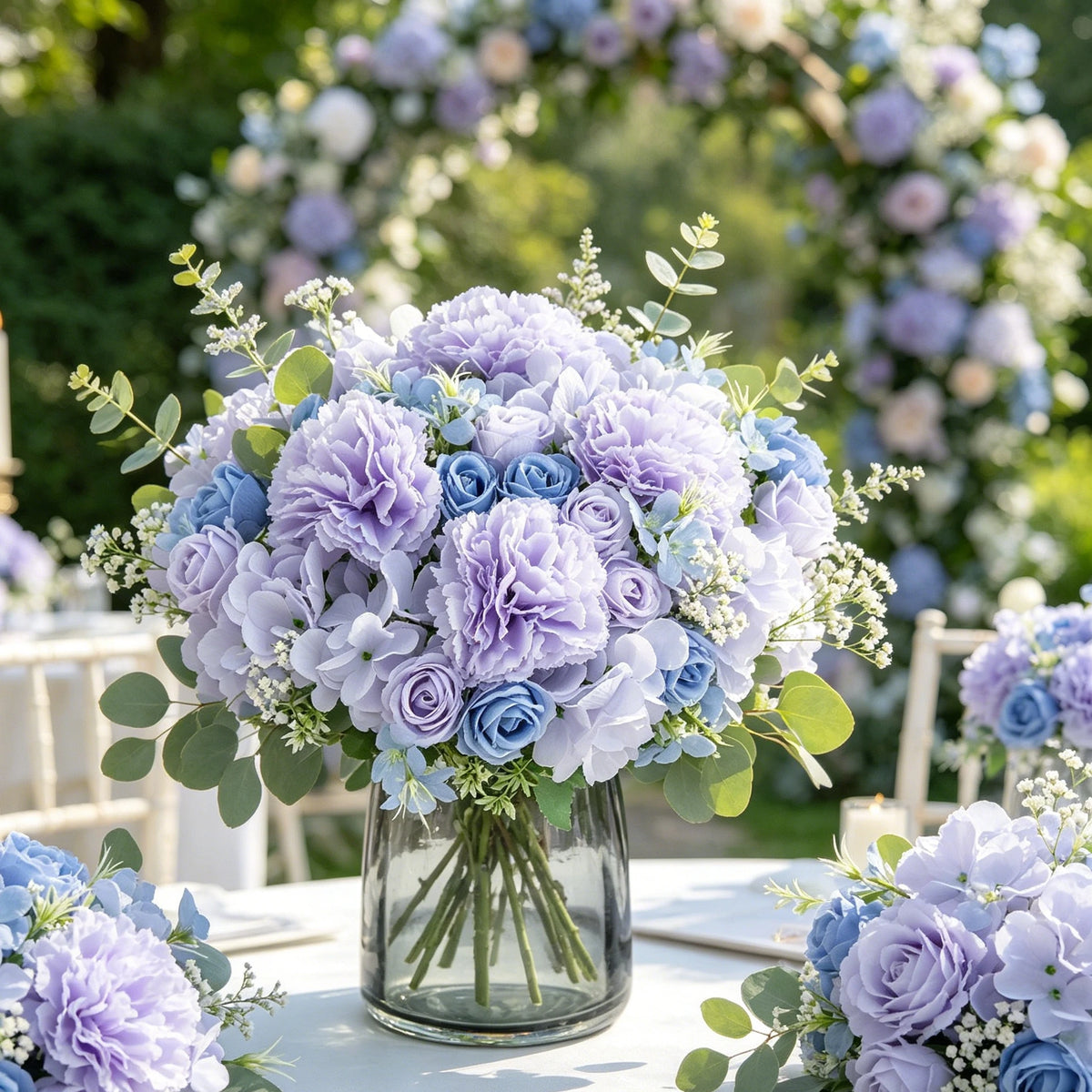 Silk Artificial Carnation Rose Bouquet for Wedding & Home Decor Artificial Flower Bouquet Babs