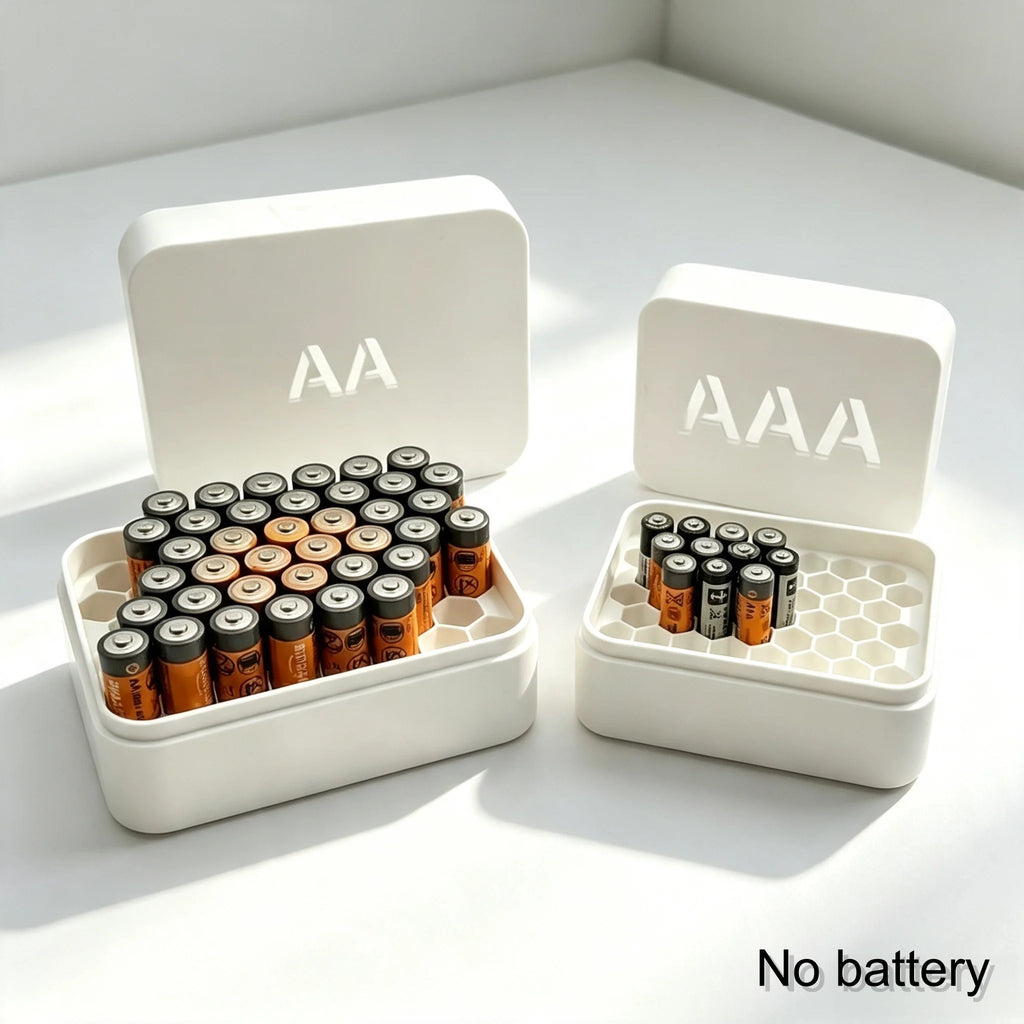 Stackable AA AAA Battery Storage Box – Large Capacity Organizer Battery Storage Organizer Babs