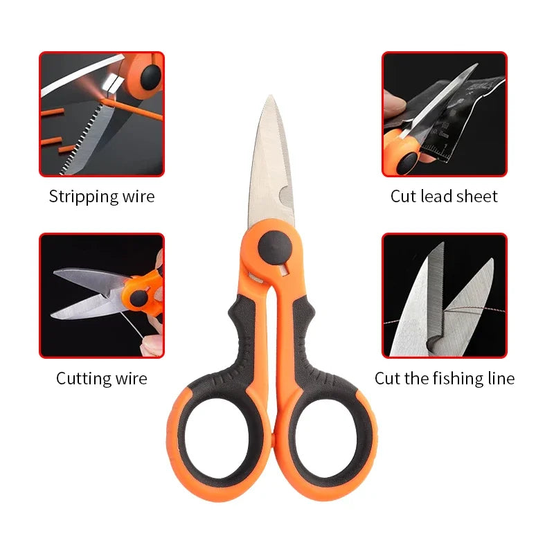 Stainless Steel Serrated Scissors – Fishing Line & Wire Cutter Multifunctional Scissors Babs