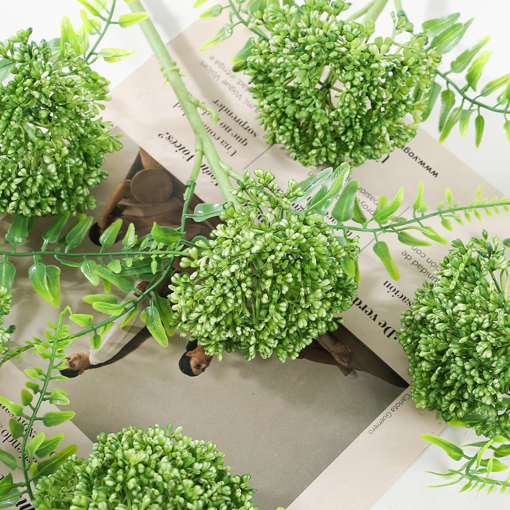 3Pcs Artificial Oat & Love Fruit Plastic Flower Stems – Wedding Artificial Flower Stems Babs