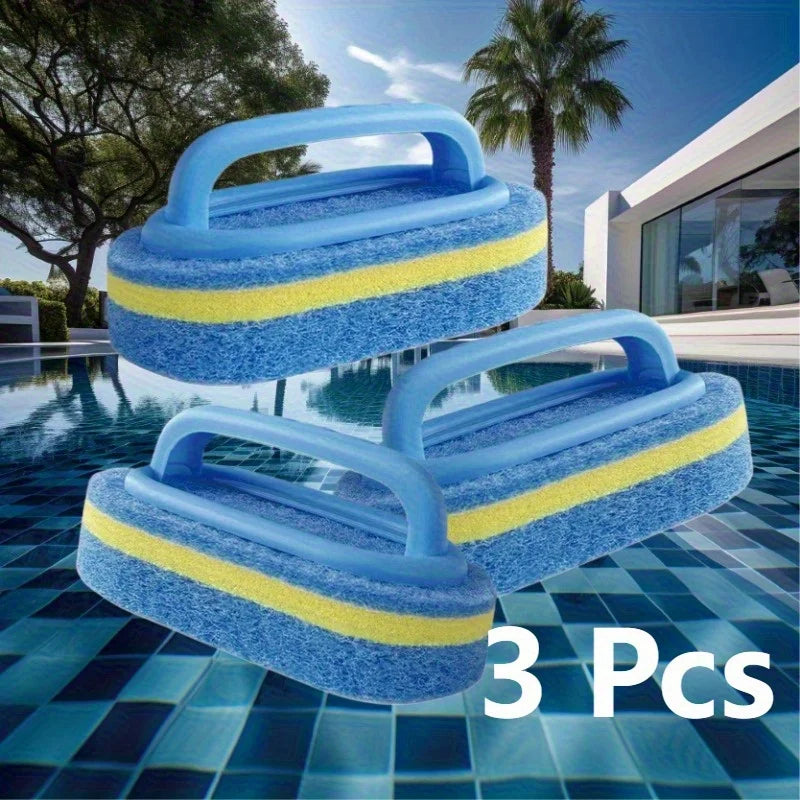 3-Piece Pool Cleaning Brush Kit – Sponge Scrubber for Tile & Walls Pool Cleaning Kit Babs