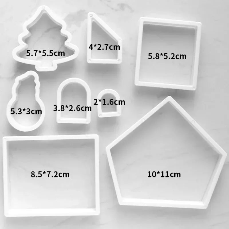 3D Christmas Gingerbread House Cookie Cutter Mould Set – 8 Pcs Cookie Cutter Mould Set Babs