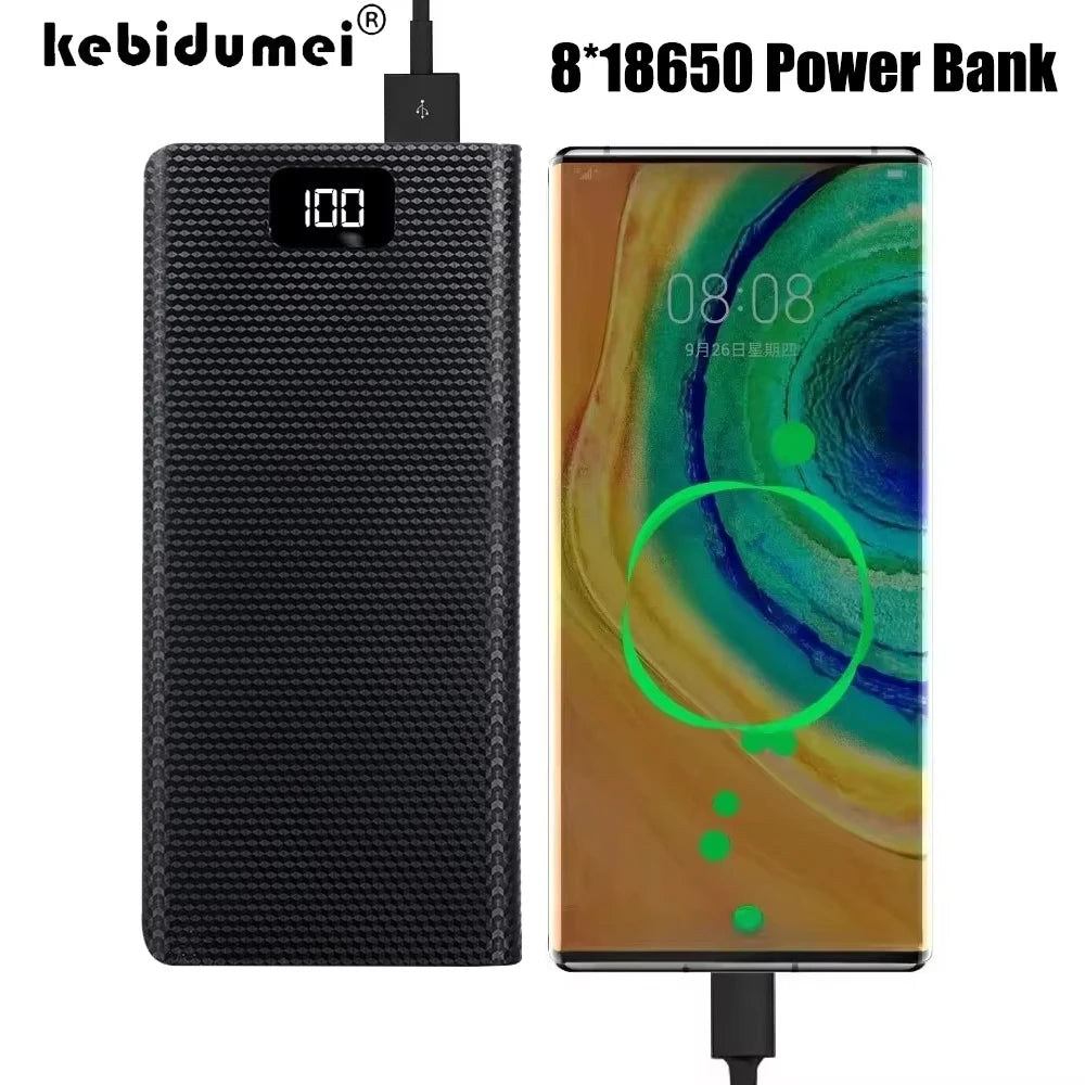 KEBIDUMEI 8x18650 DIY Power Bank Case 22.5W USB-C Fast Charge Power Bank Case Babs