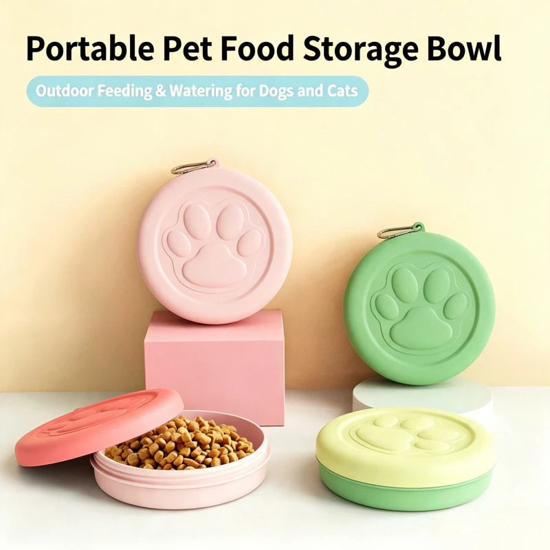 Portable 2-in-1 Pet Food Bowl & Storage Container Pet Travel Bowl Babs
