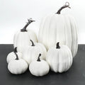 7-Piece Artificial Pumpkin Set – Fall & Halloween Decor Artificial Pumpkin Decor Babs White-1Bag