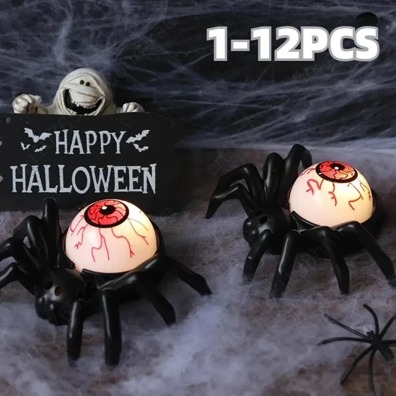 Halloween Spider Eyeball Candle Ambient Light Party Decor 1-12PCS Halloween Candle Decor Babs