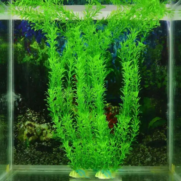 Artificial Aquarium Plant – Plastic Water Grass Fish Tank Decor Aquarium Plant Decor Babs green