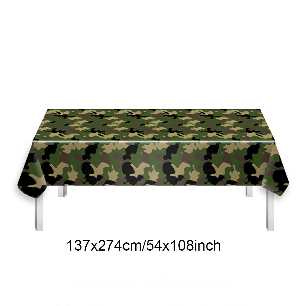 Military Camo Party Supplies – Plates, Cups & Balloons Set Party Tableware Set Babs tableclothB As pictures show