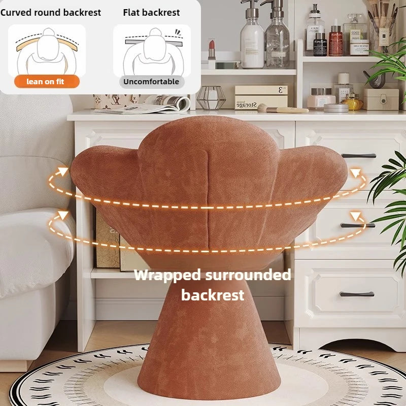 Nordic Petal Chair – Velvet Flannel Living Room & Bedroom Stool Accent Chair Babs