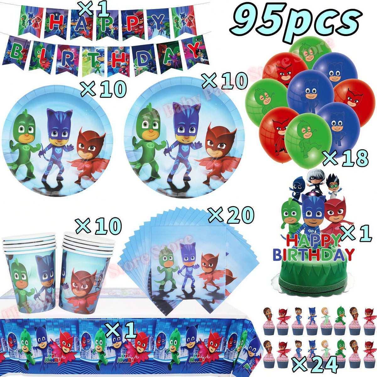 Superhero Birthday Party Supplies – Plates, Cups, Balloons & Banner