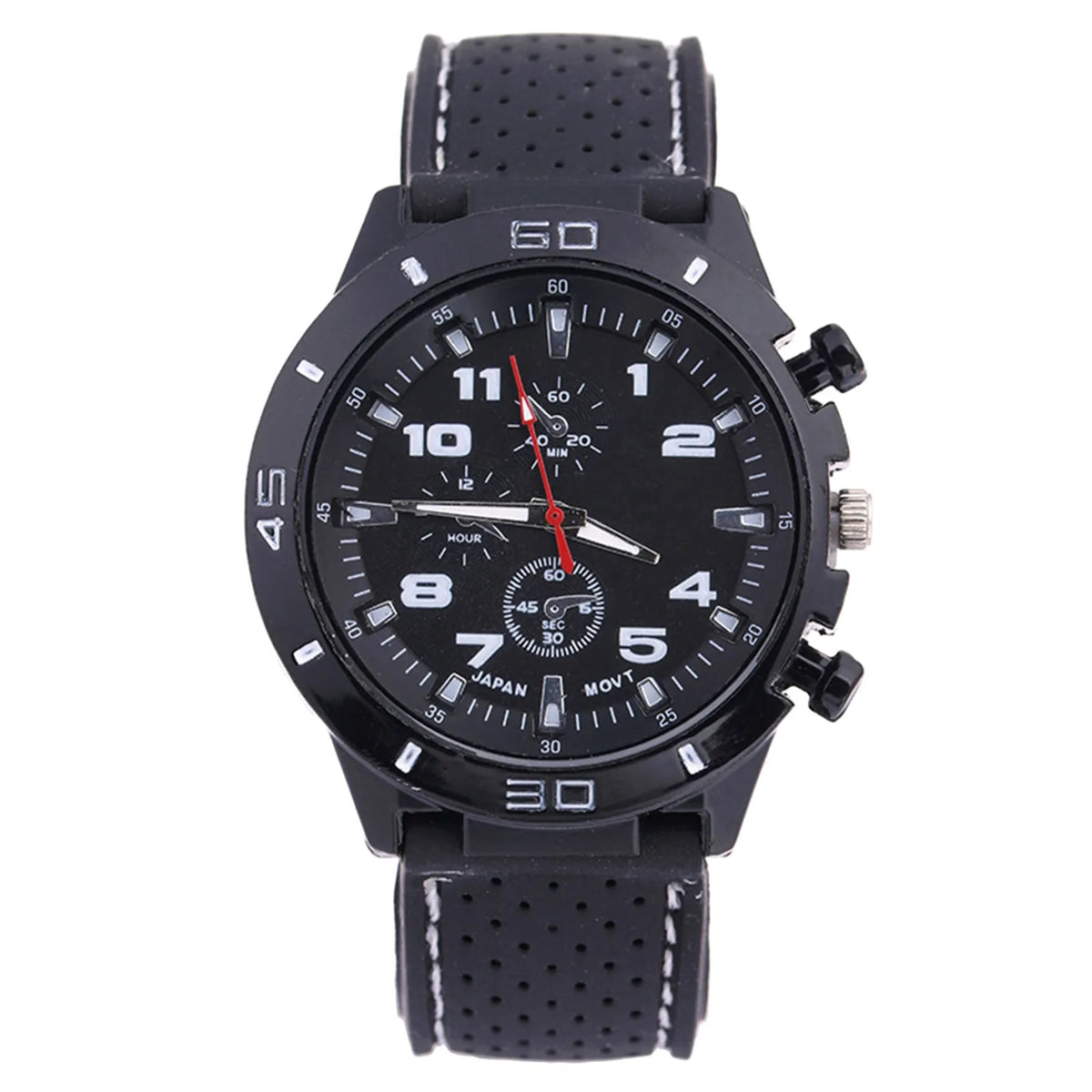 ISHOWTIENDA Men's Quartz Sport Watch – Chronograph Silicone Quartz Sport Watch Babs Black