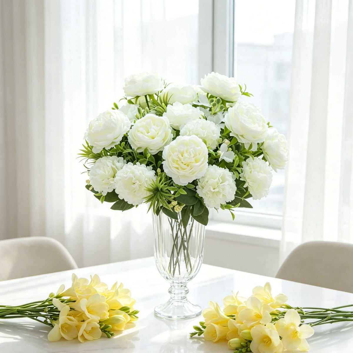 Artificial Silk Peony Chrysanthemum Flowers – Wedding & Home Décor Artificial Silk Flowers Babs
