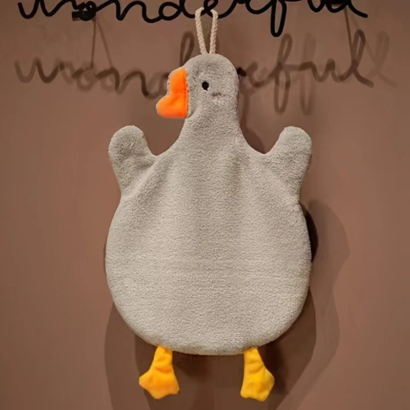 Cartoon Duck Hanging Hand Towels – Kitchen & Bathroom Décor Decorative Hand Towel Babs Grey