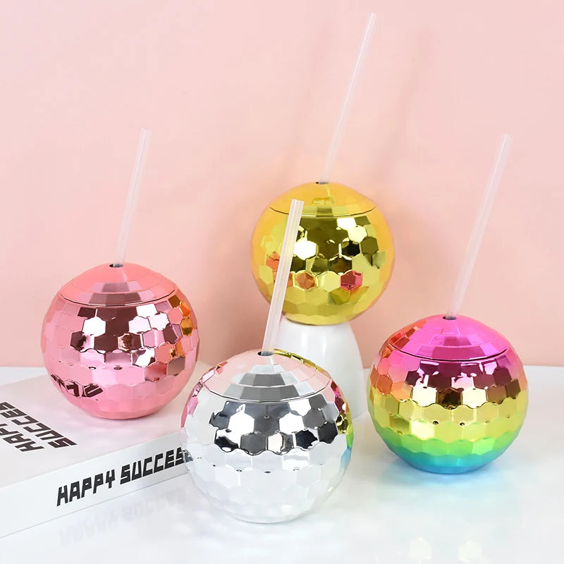 5-Pack Disco Ball Cups with Straws – Bridal & Party Supplies Party Cups Set Babs