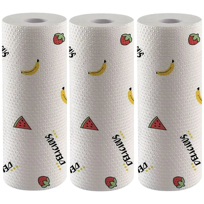 Washable Dry & Wet Kitchen Cleaning Cloths – Non-Woven Roll Kitchen Cleaning Cloths Babs Print Random 200pcs 4rolls