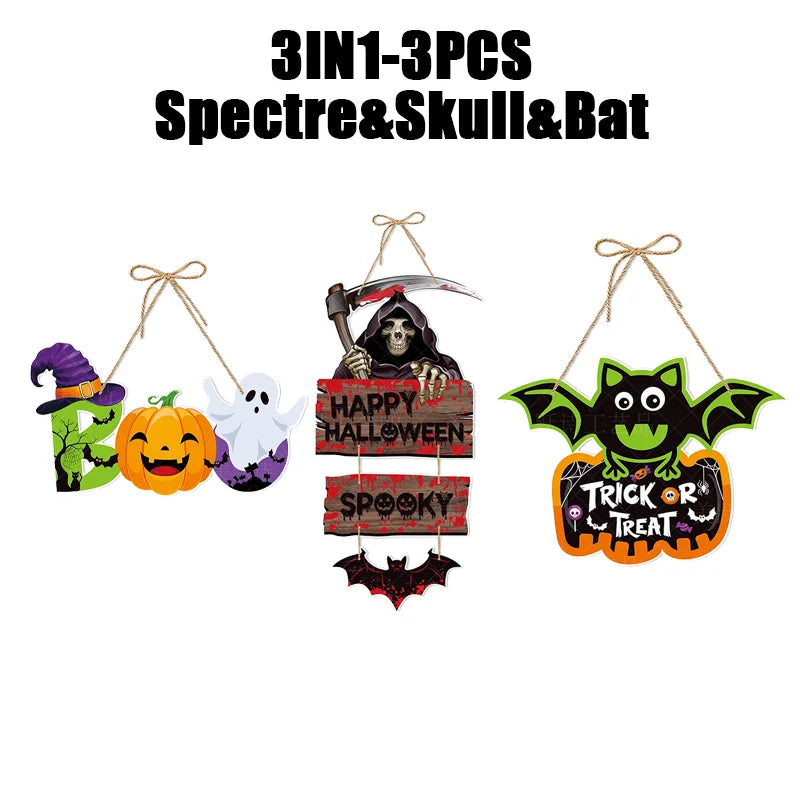 Halloween Swirl Hanging Ornaments – Pumpkin Bat Ghost Decor Halloween Hanging Decor Babs SetB-3PCS