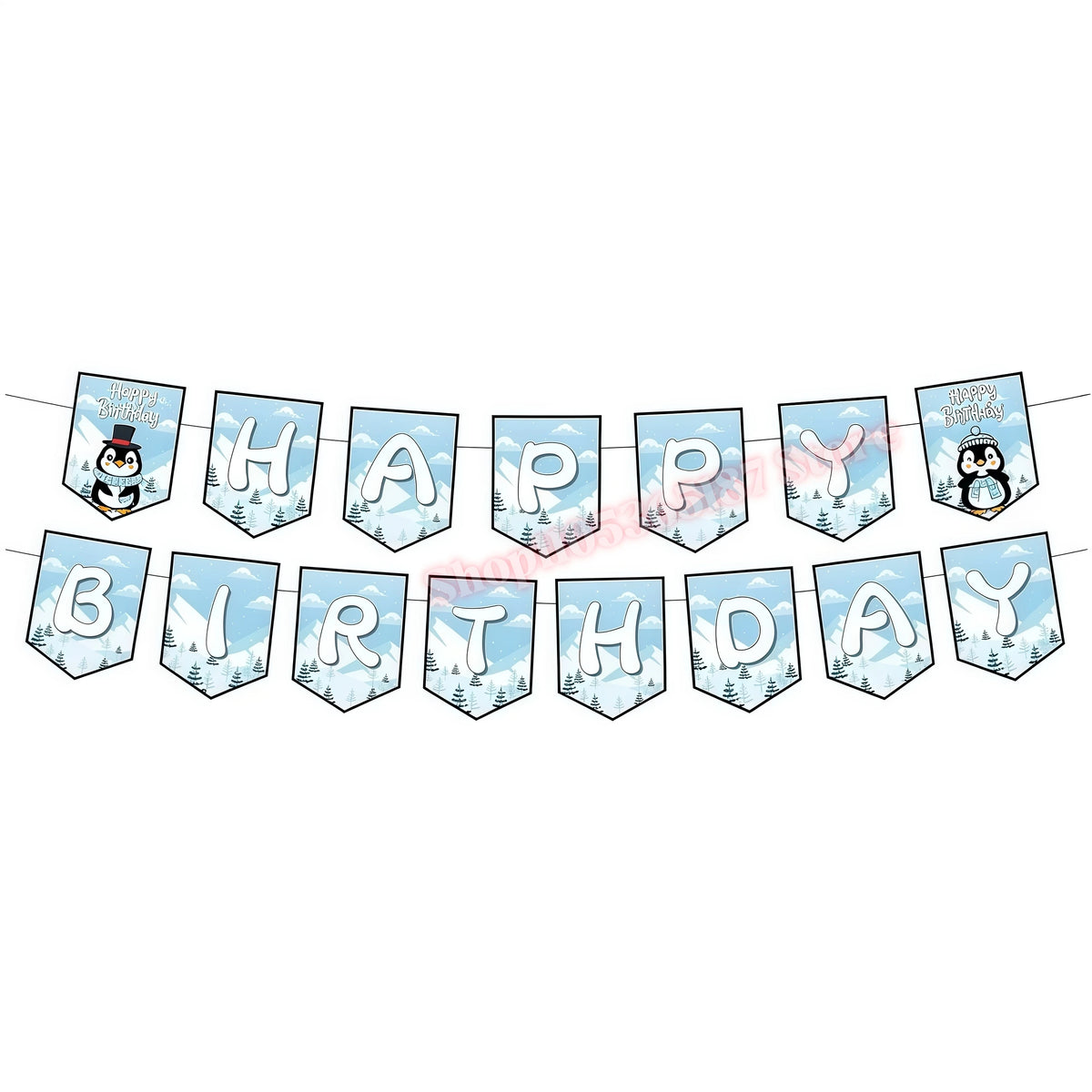 Penguin Theme Birthday Party Decoration Set – Banner, Plates & Cups Party Decoration Set Babs 1set banner others