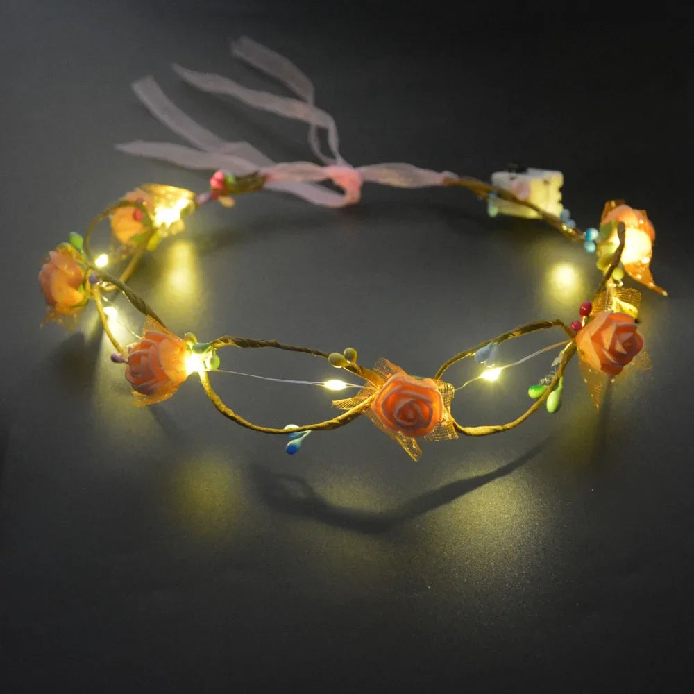 10-Pack LED Flower Crown Headbands | Floral Wreath Hair Accessories LED Floral Headband Babs 5