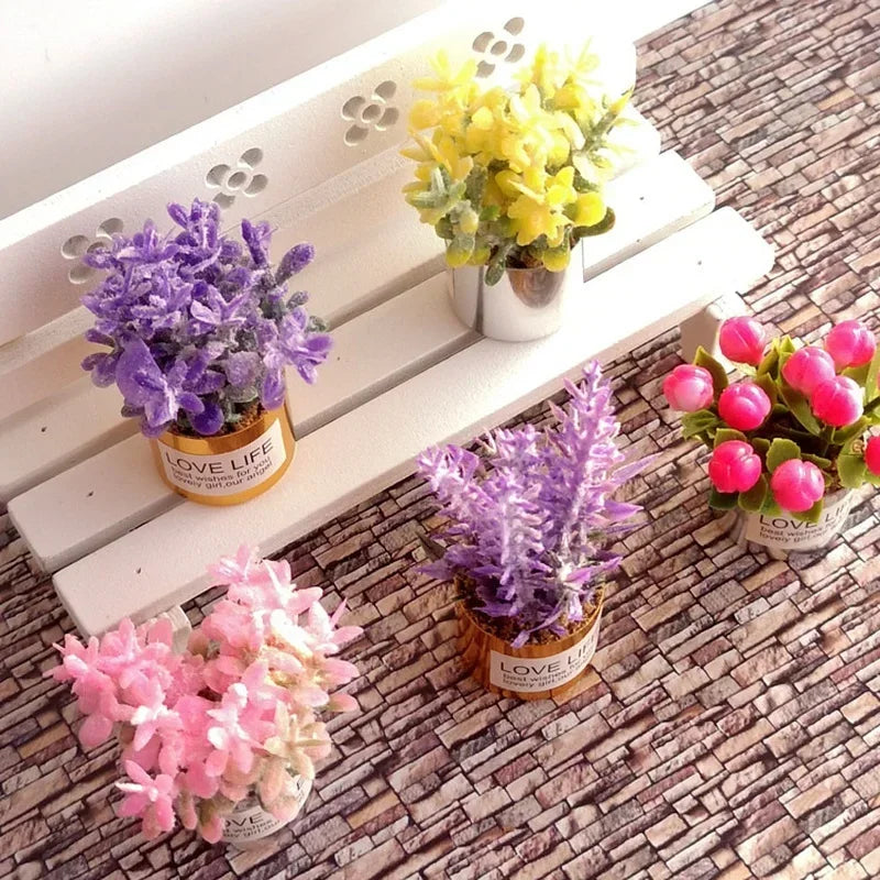 1:12 Mini Potted Plant Dollhouse Miniature Fairy Garden Toy Dollhouse Miniature Babs