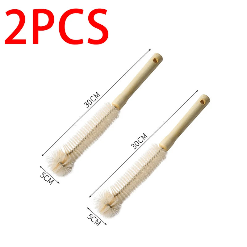 Wooden Long Handle Bottle Cleaning Brush – Eco-Friendly Bottle Cleaning Brush Babs 2pcs-S